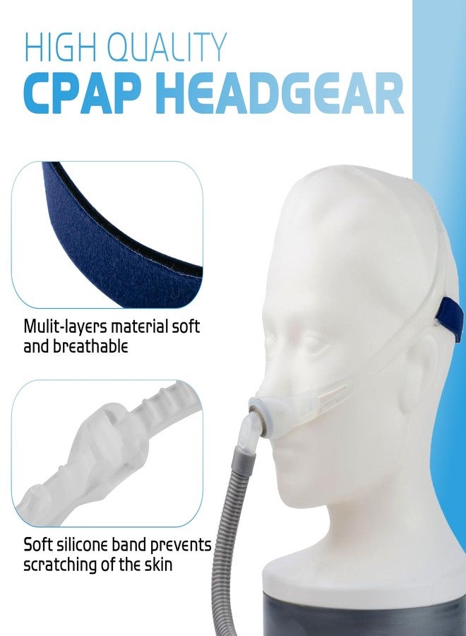 SyunsXoon 2 Pack CPAP Headgear with Silicone Frame Compatible with ResMed Swift FX Nasal Pillow Mask, CPAP Head Strap kit Including Adjustable Silicone Frame & Elastic Back Headgear & 2 Soft Strap Wraps - Image 2